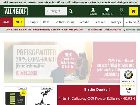 all4golf.de Gutscheine und Promo-Code