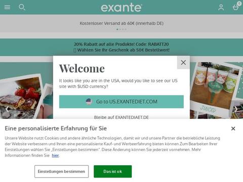 Exante Diat Gutscheine und Promo-Code