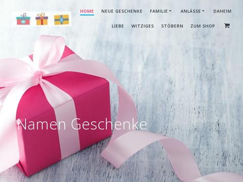 Namen Geschenke Gutscheine und Promo-Code