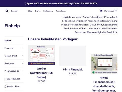 Shop.Finhelp.de Gutscheine und Promo-Code